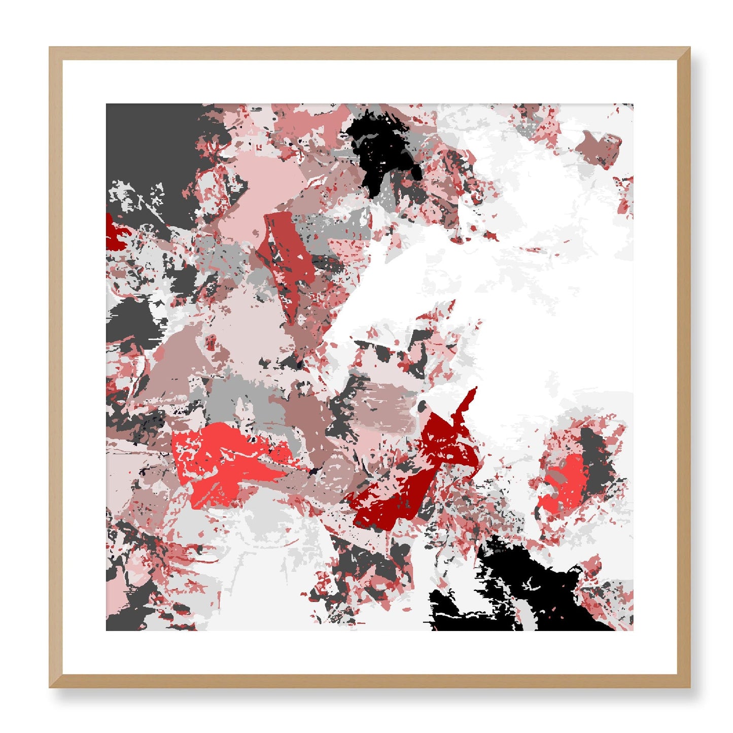 Framed Graphic Art Print, White Mat - 8x8 12x12 16x16 20x20 24x24 28x28 inches | FPS-1190-7695, Prints, Graphic art, Natural Frame, 71 x 71 cm ,28 x 28 inches