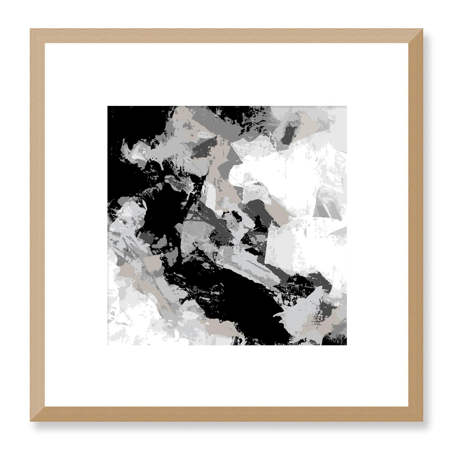 Framed Graphic Art Print, White Mat - 8x8 12x12 16x16 20x20 24x24 28x28 inches | FPS-1200-7690, Prints, Graphic art, Natural Frame, 30 x 30 cm ,12 x 12 inches