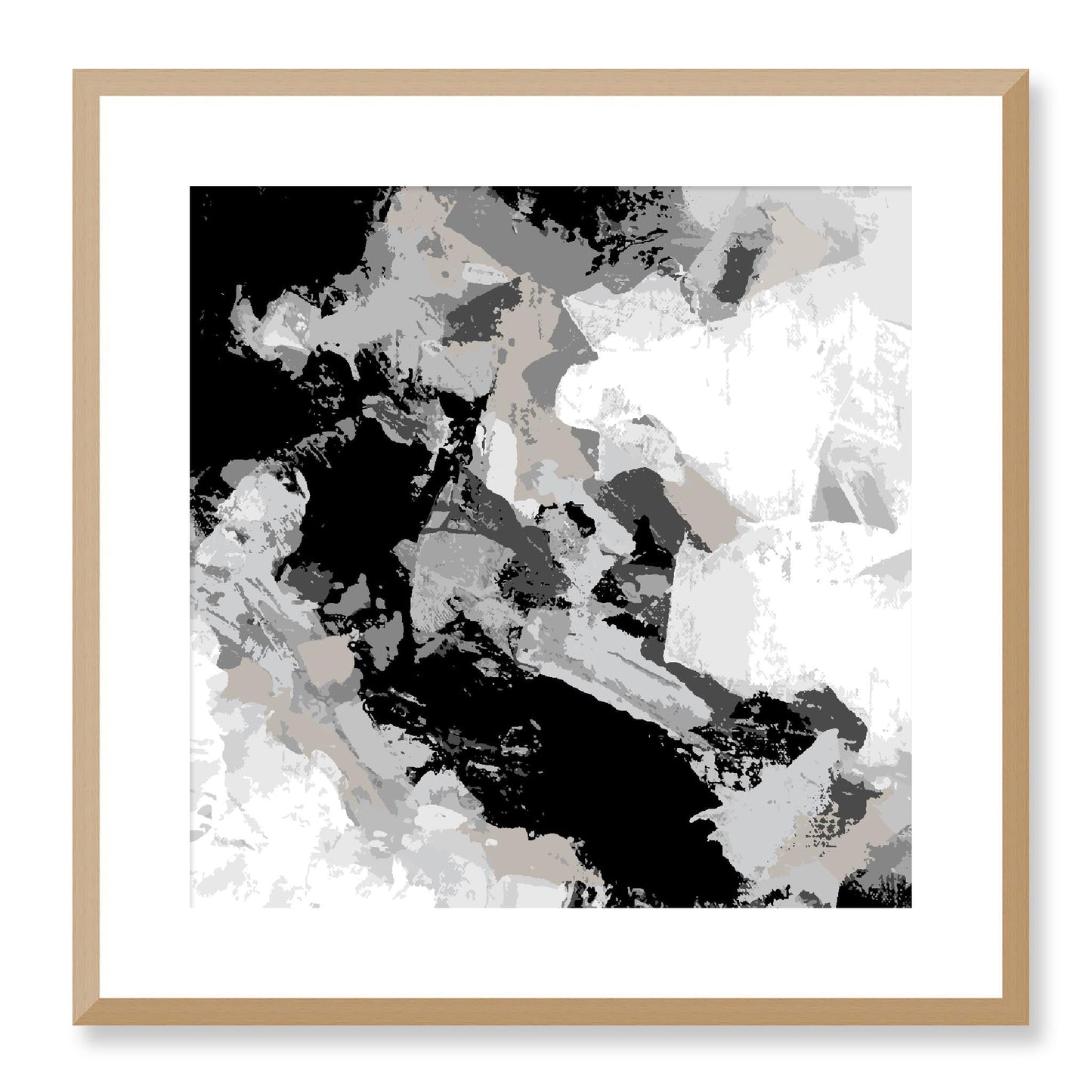 Framed Graphic Art Print, White Mat - 8x8 12x12 16x16 20x20 24x24 28x28 inches | FPS-1200-7690, Prints, Graphic art, Natural Frame, 51 x 51 cm ,20 x 20 inches