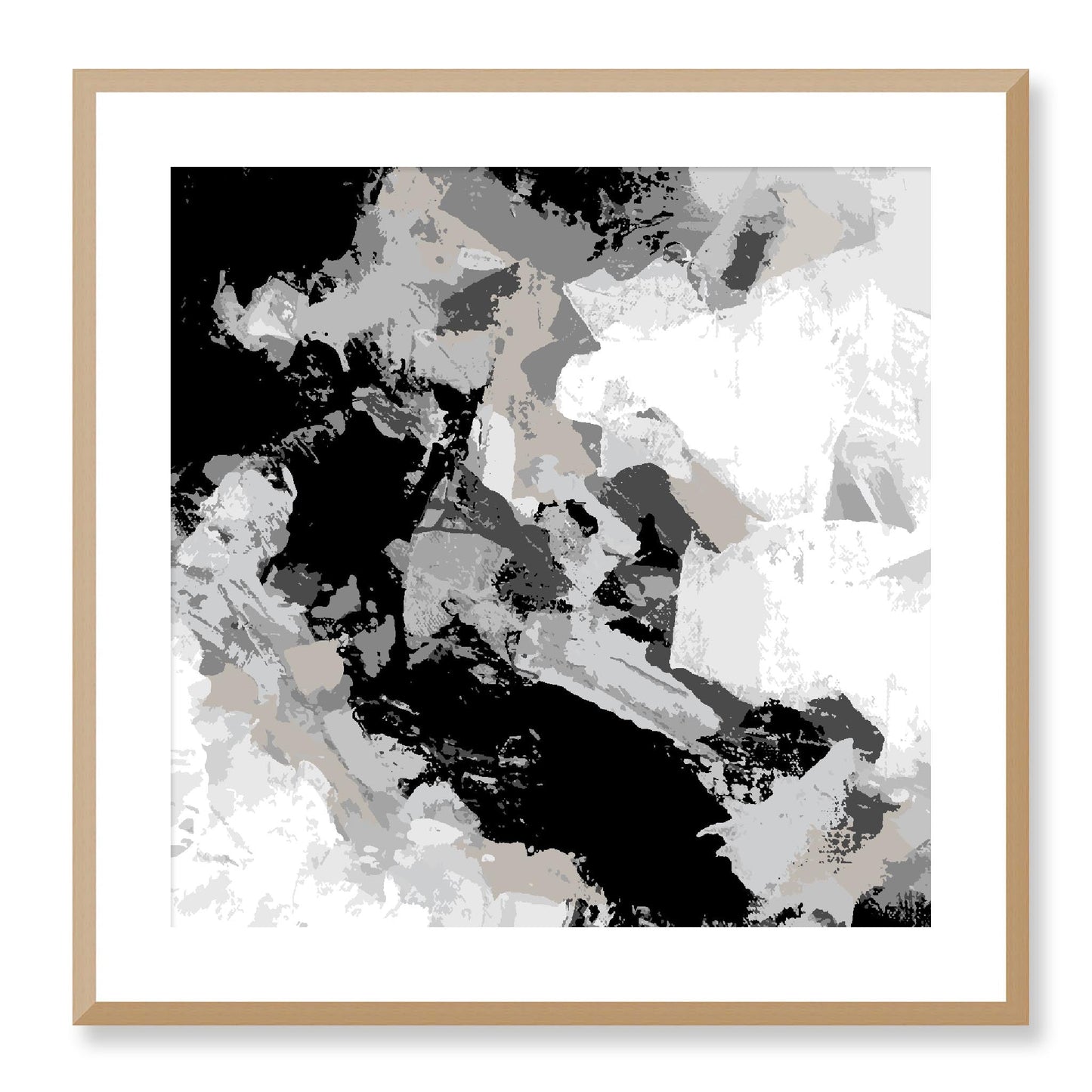 Framed Graphic Art Print, White Mat - 8x8 12x12 16x16 20x20 24x24 28x28 inches | FPS-1200-7690, Prints, Graphic art, Natural Frame, 61 x 61 cm ,24 x 24 inches