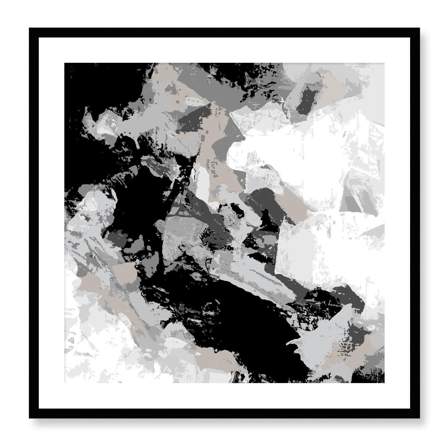 Framed Graphic Art Print, White Mat - 8x8 12x12 16x16 20x20 24x24 28x28 inches | FPS-1200-7690, Prints, Graphic art, Black Frame, 71 x 71 cm ,28 x 28 inches