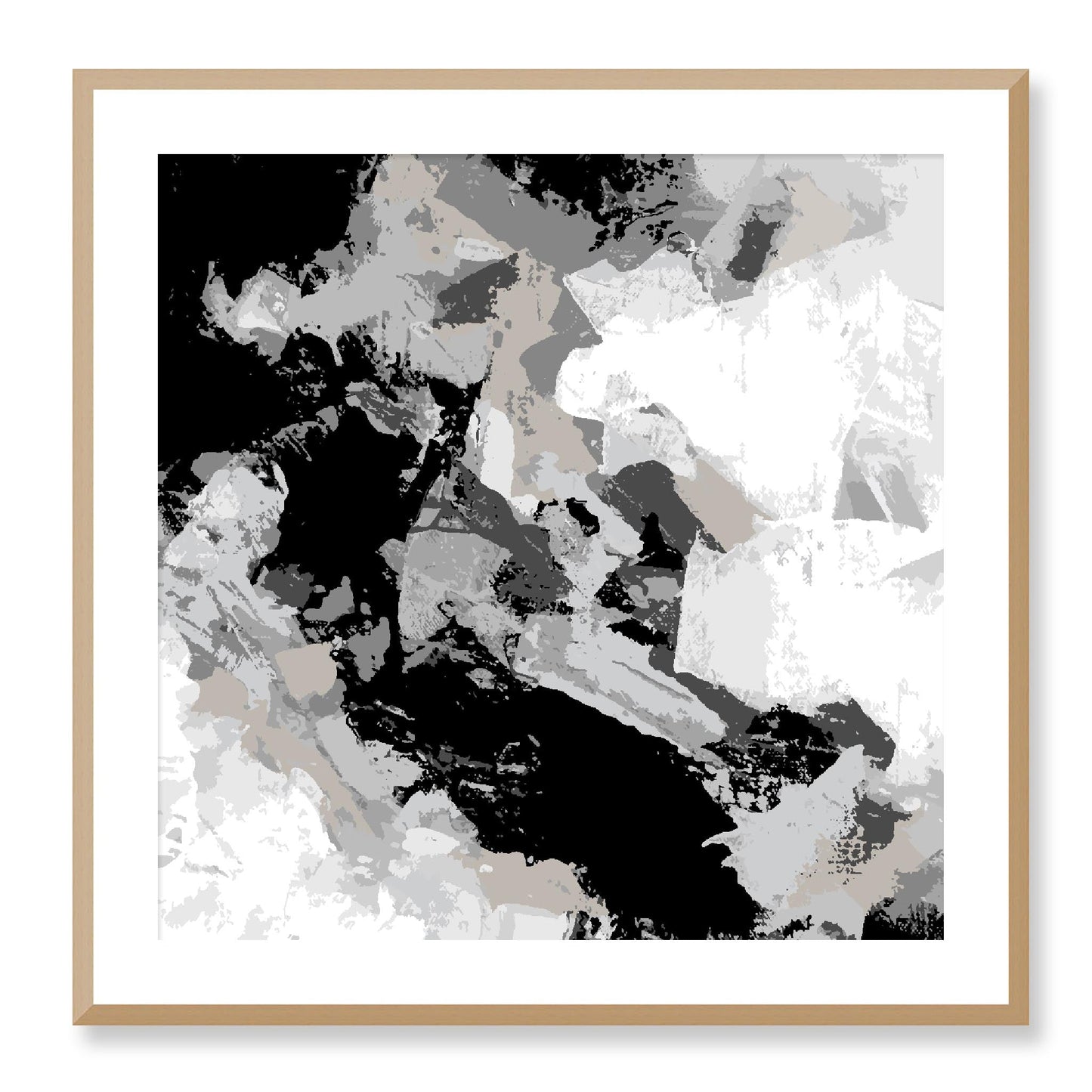 Framed Graphic Art Print, White Mat - 8x8 12x12 16x16 20x20 24x24 28x28 inches | FPS-1200-7690, Prints, Graphic art, Natural Frame, 71 x 71 cm ,28 x 28 inches
