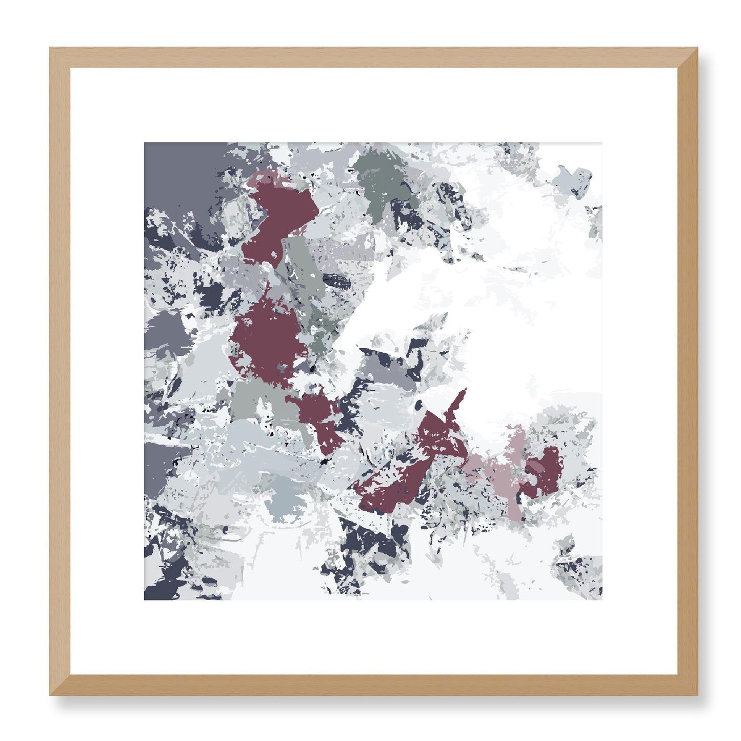 Framed Graphic Art Print, White Mat - 8x8 12x12 16x16 20x20 24x24 28x28 inches | FPS-1210-7695, Prints, Graphic art, Natural Frame, 41 x 41 cm ,16 x 16 inches