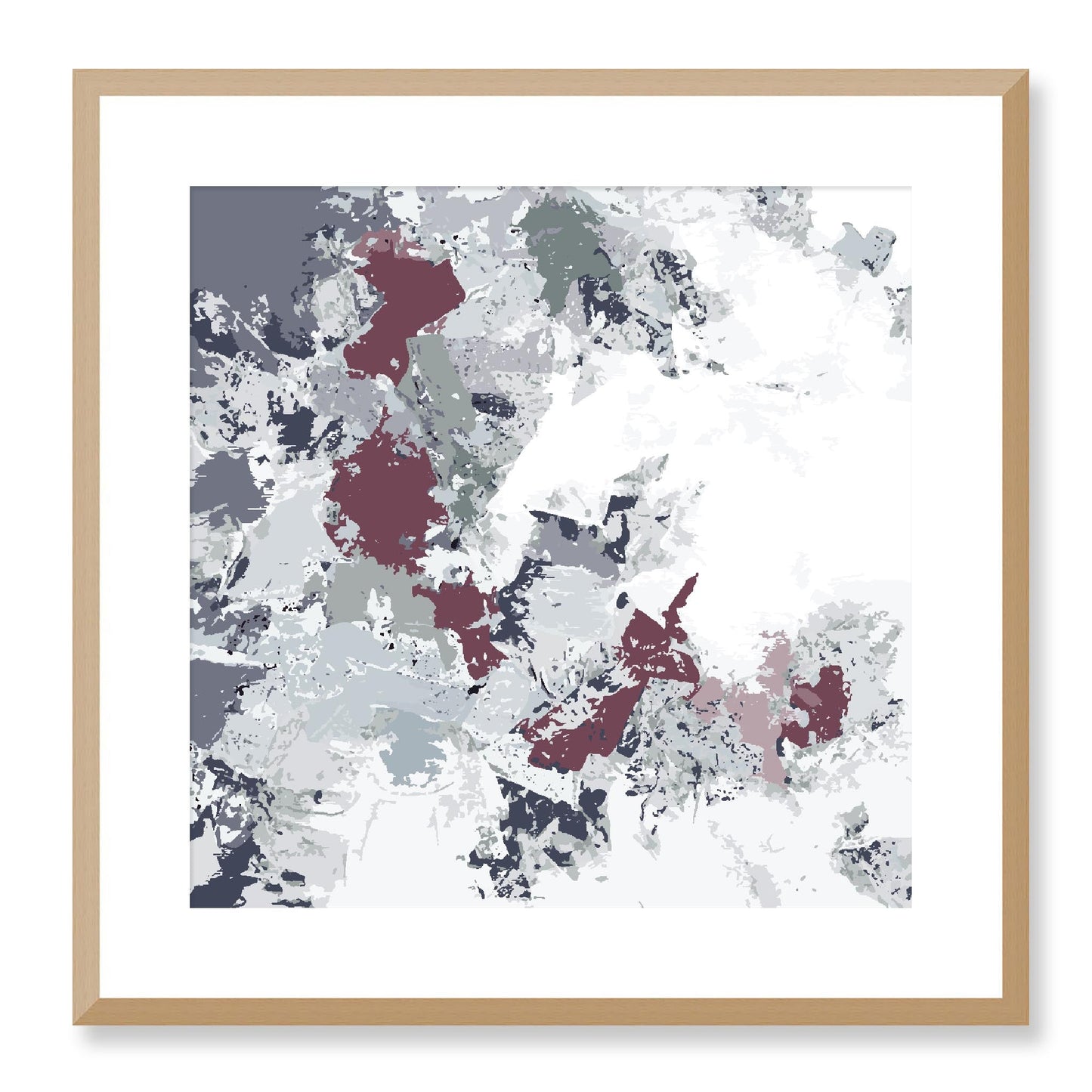 Framed Graphic Art Print, White Mat - 8x8 12x12 16x16 20x20 24x24 28x28 inches | FPS-1210-7695, Prints, Graphic art, Natural Frame, 51 x 51 cm ,20 x 20 inches