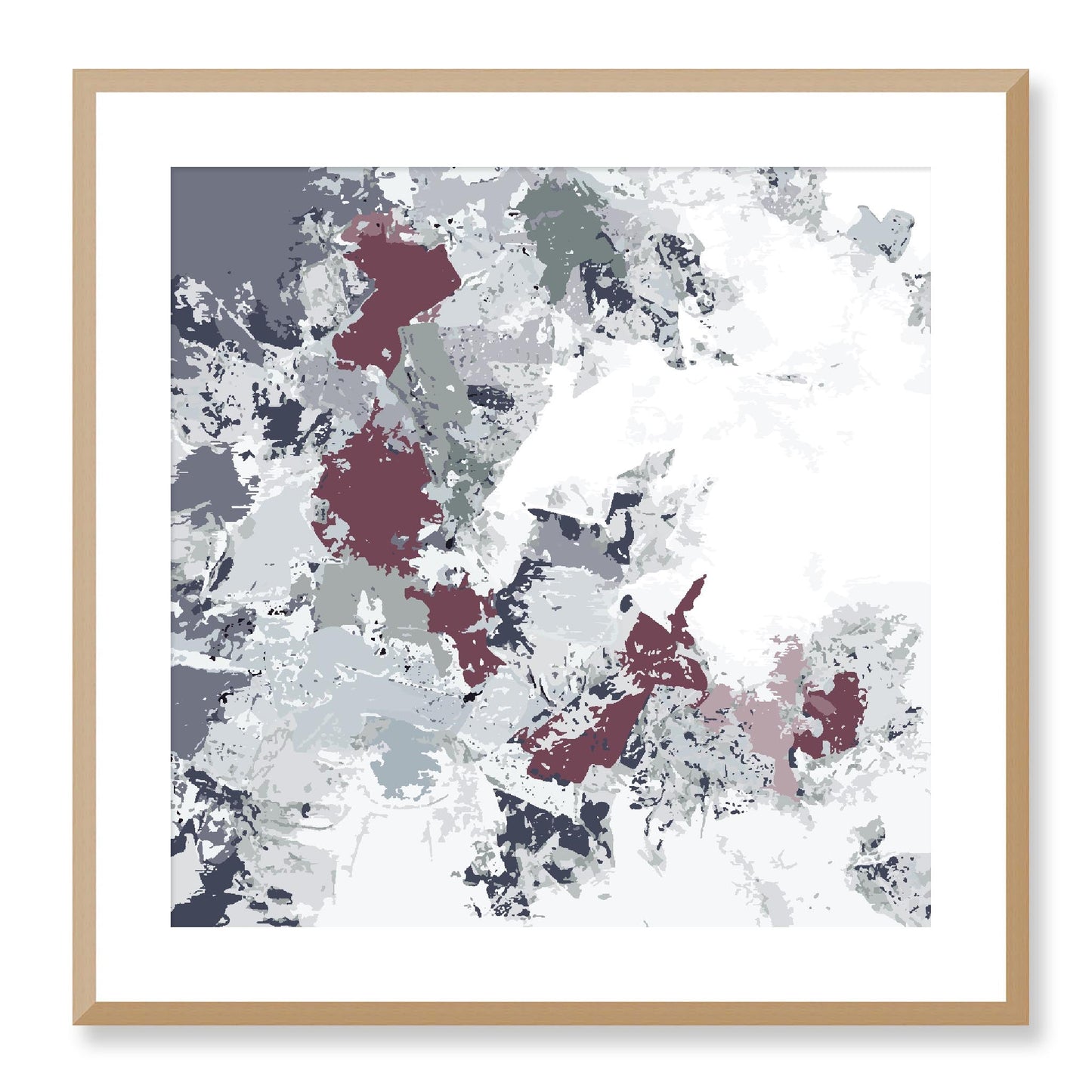 Framed Graphic Art Print, White Mat - 8x8 12x12 16x16 20x20 24x24 28x28 inches | FPS-1210-7695, Prints, Graphic art, Natural Frame, 61 x 61 cm ,24 x 24 inches