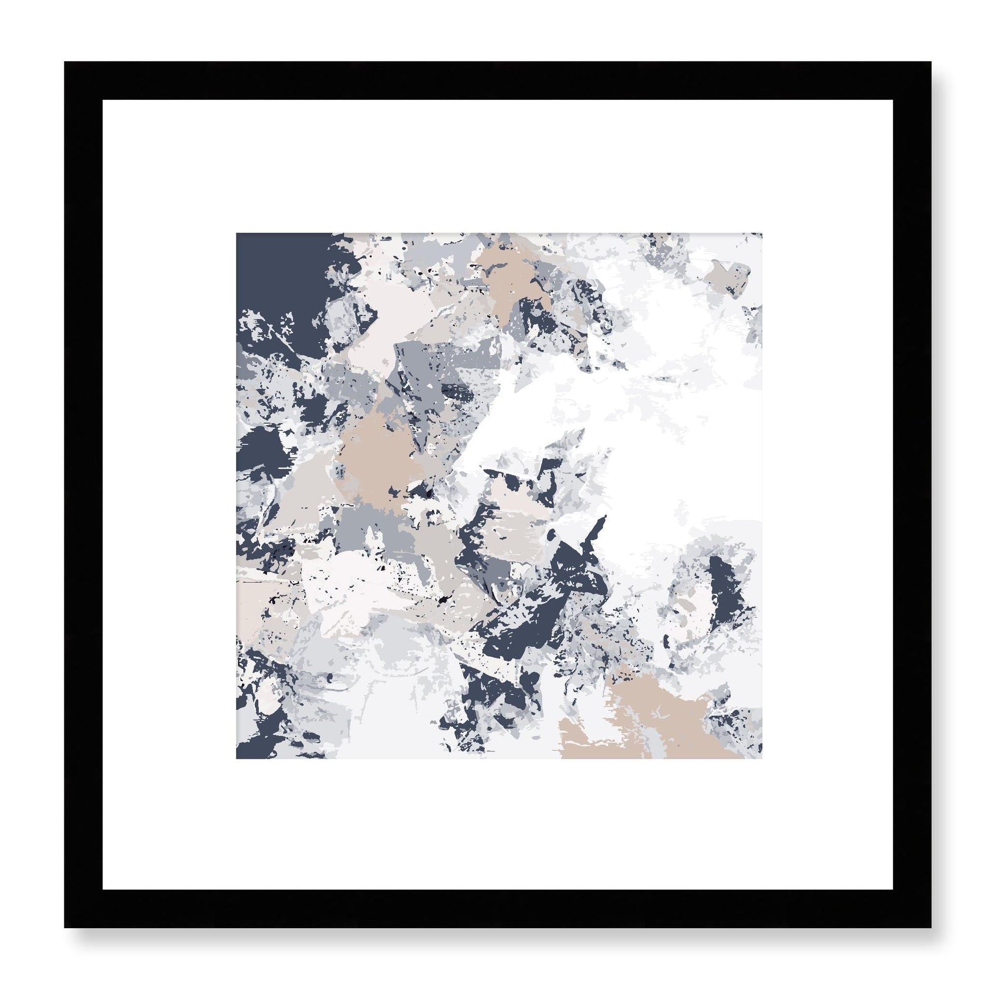 Framed Graphic Art Print, White Mat - 8x8 12x12 16x16 20x20 24x24 28x28 inches | FPS-1220-7695, Prints, Graphic art, Black Frame, 30 x 30 cm ,12 x 12 inches