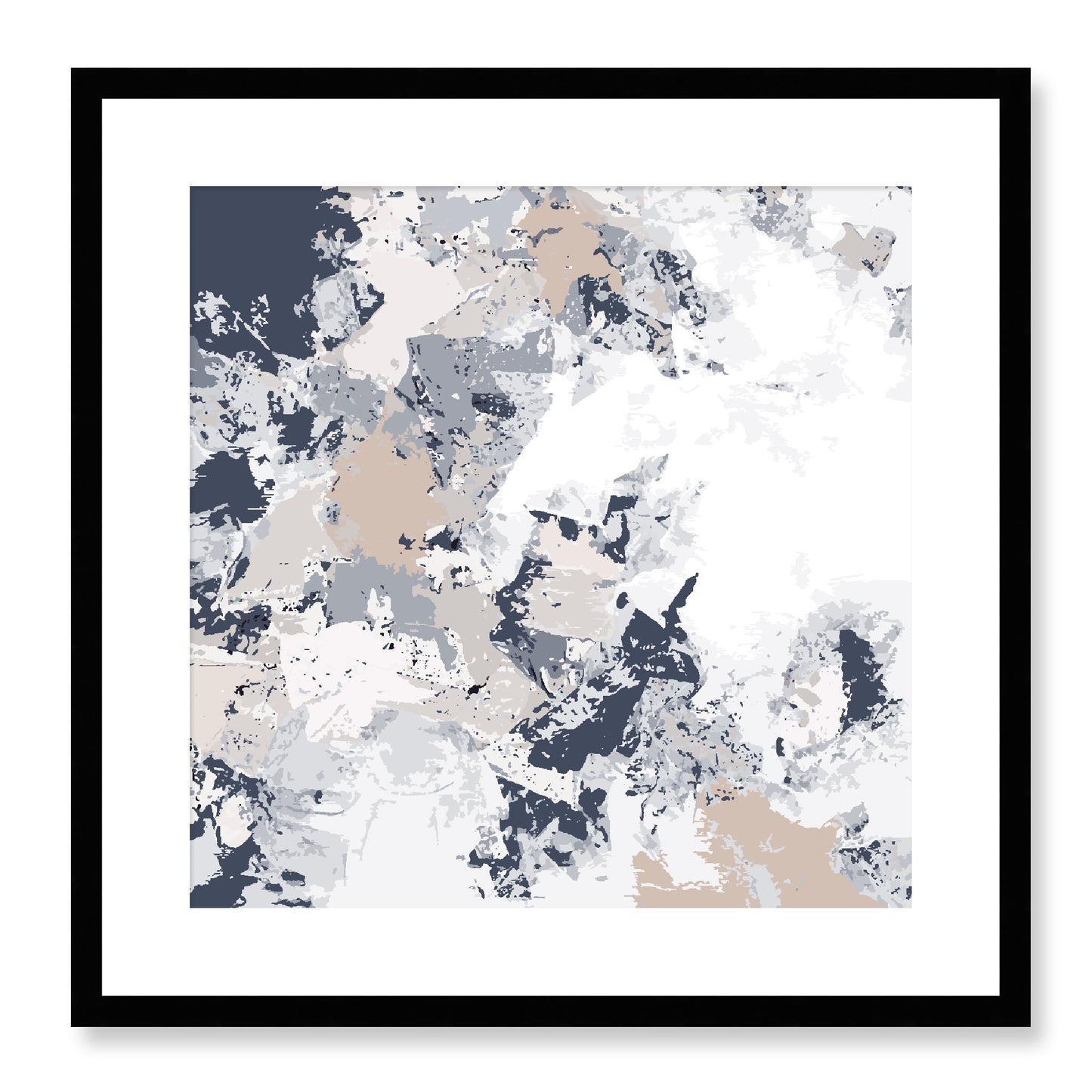 Framed Graphic Art Print, White Mat - 8x8 12x12 16x16 20x20 24x24 28x28 inches | FPS-1220-7695, Prints, Graphic art, Black Frame, 51 x 51 cm ,20 x 20 inches
