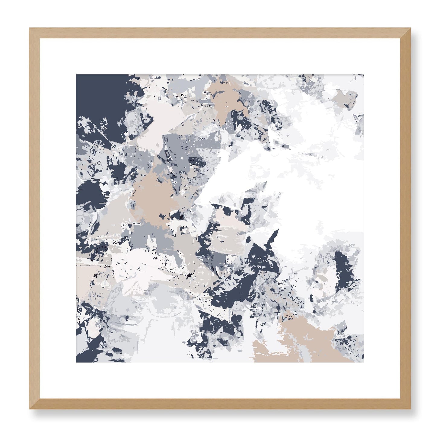 Framed Graphic Art Print, White Mat - 8x8 12x12 16x16 20x20 24x24 28x28 inches | FPS-1220-7695, Prints, Graphic art, Natural Frame, 51 x 51 cm ,20 x 20 inches
