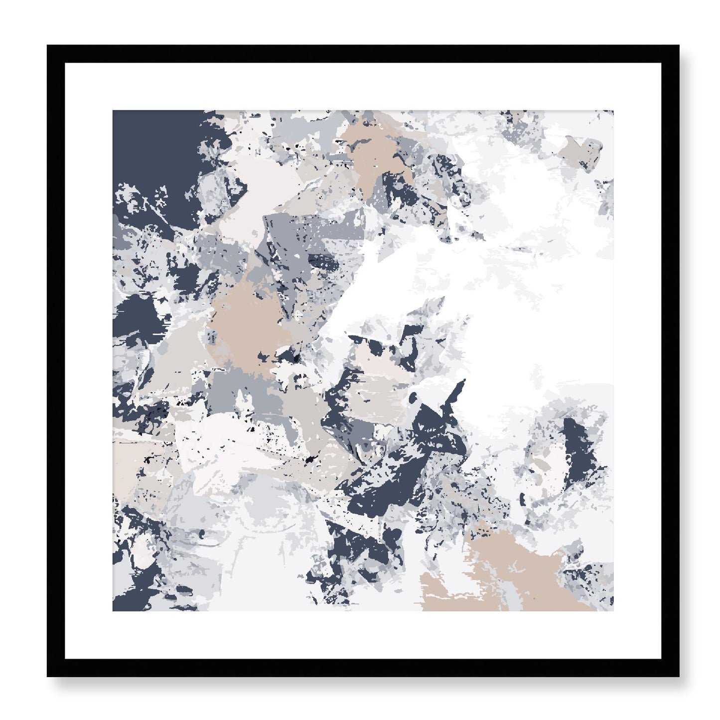 Framed Graphic Art Print, White Mat - 8x8 12x12 16x16 20x20 24x24 28x28 inches | FPS-1220-7695, Prints, Graphic art, Black Frame, 61 x 61 cm ,24 x 24 inches