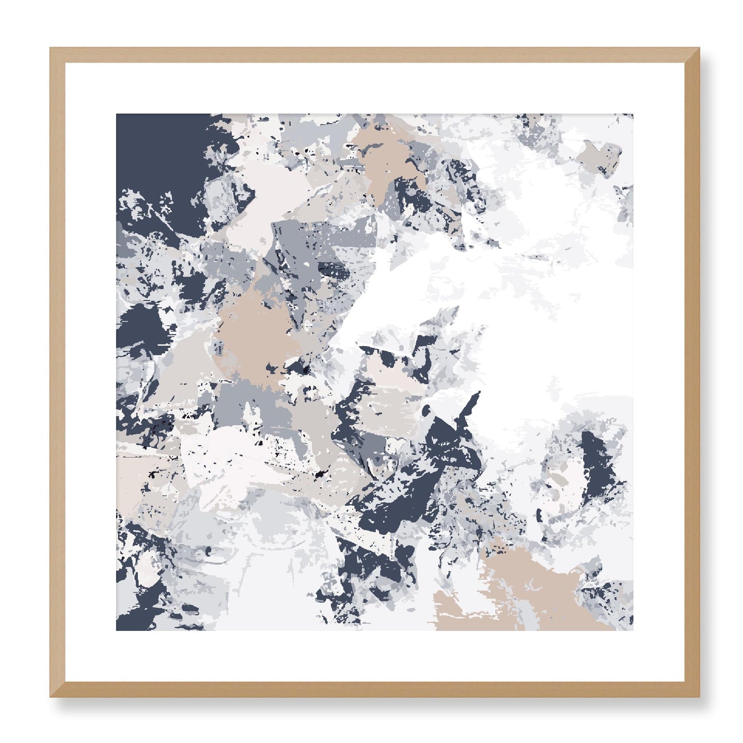 Framed Graphic Art Print, White Mat - 8x8 12x12 16x16 20x20 24x24 28x28 inches | FPS-1220-7695, Prints, Graphic art, Natural Frame, 61 x 61 cm ,24 x 24 inches