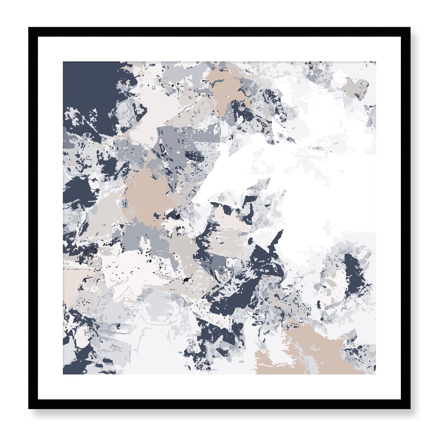 Framed Graphic Art Print, White Mat - 8x8 12x12 16x16 20x20 24x24 28x28 inches | FPS-1220-7695, Prints, Graphic art, Black Frame, 71 x 71 cm ,28 x 28 inches