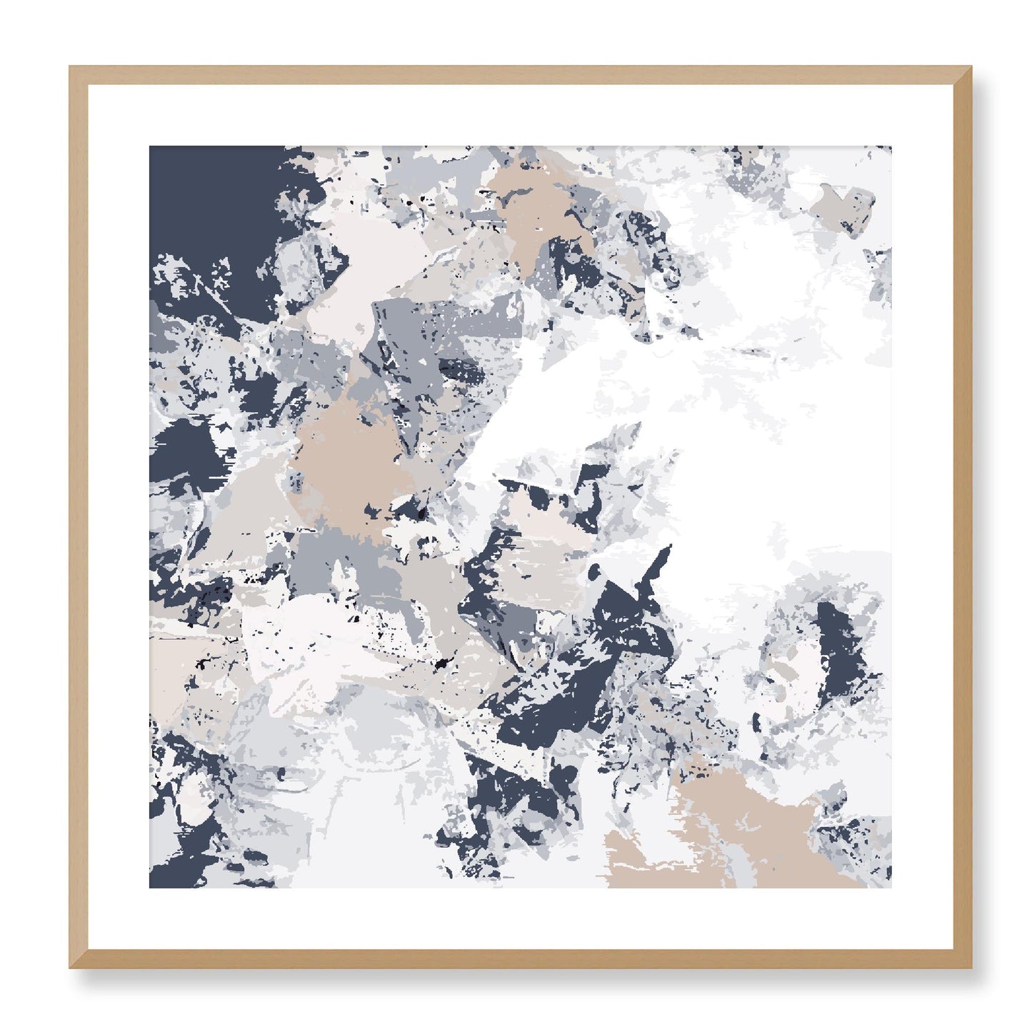 Framed Graphic Art Print, White Mat - 8x8 12x12 16x16 20x20 24x24 28x28 inches | FPS-1220-7695, Prints, Graphic art, Natural Frame, 71 x 71 cm ,28 x 28 inches