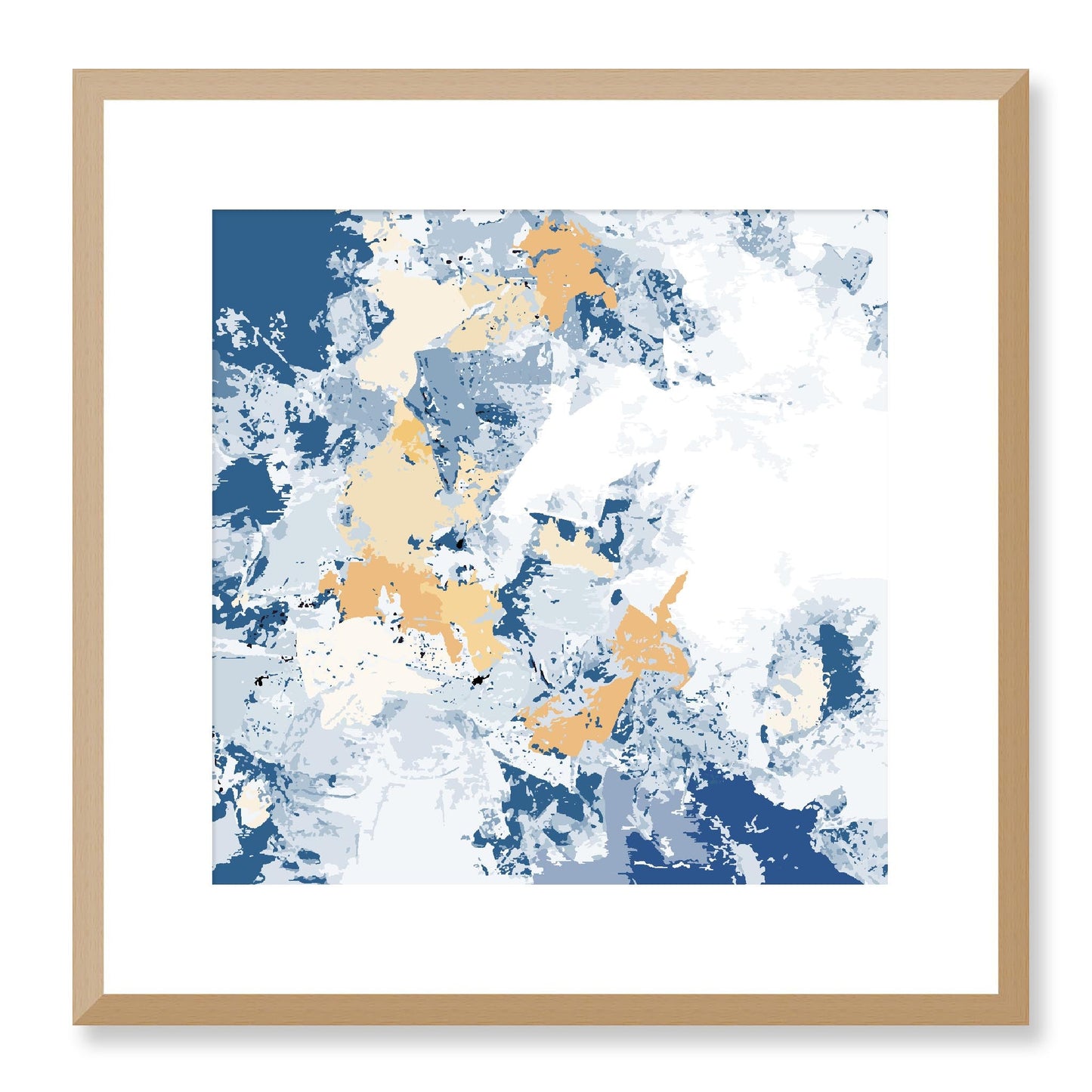 Framed Graphic Art Print, White Mat - 8x8 12x12 16x16 20x20 24x24 28x28 inches | FPS-1230-7695, Prints, Graphic art, Natural Frame, 41 x 41 cm ,16 x 16 inches