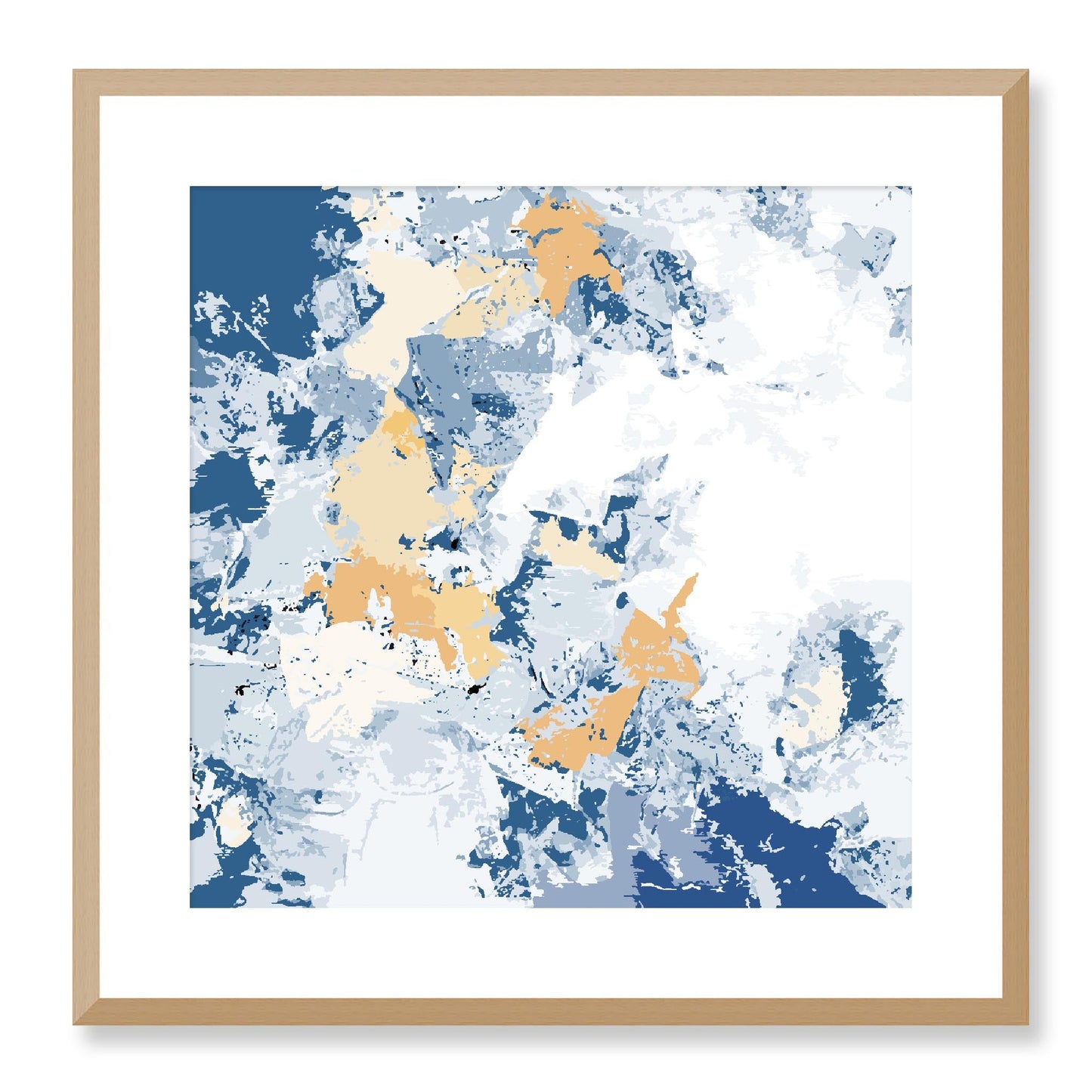 Framed Graphic Art Print, White Mat - 8x8 12x12 16x16 20x20 24x24 28x28 inches | FPS-1230-7695, Prints, Graphic art, Natural Frame, 51 x 51 cm ,20 x 20 inches