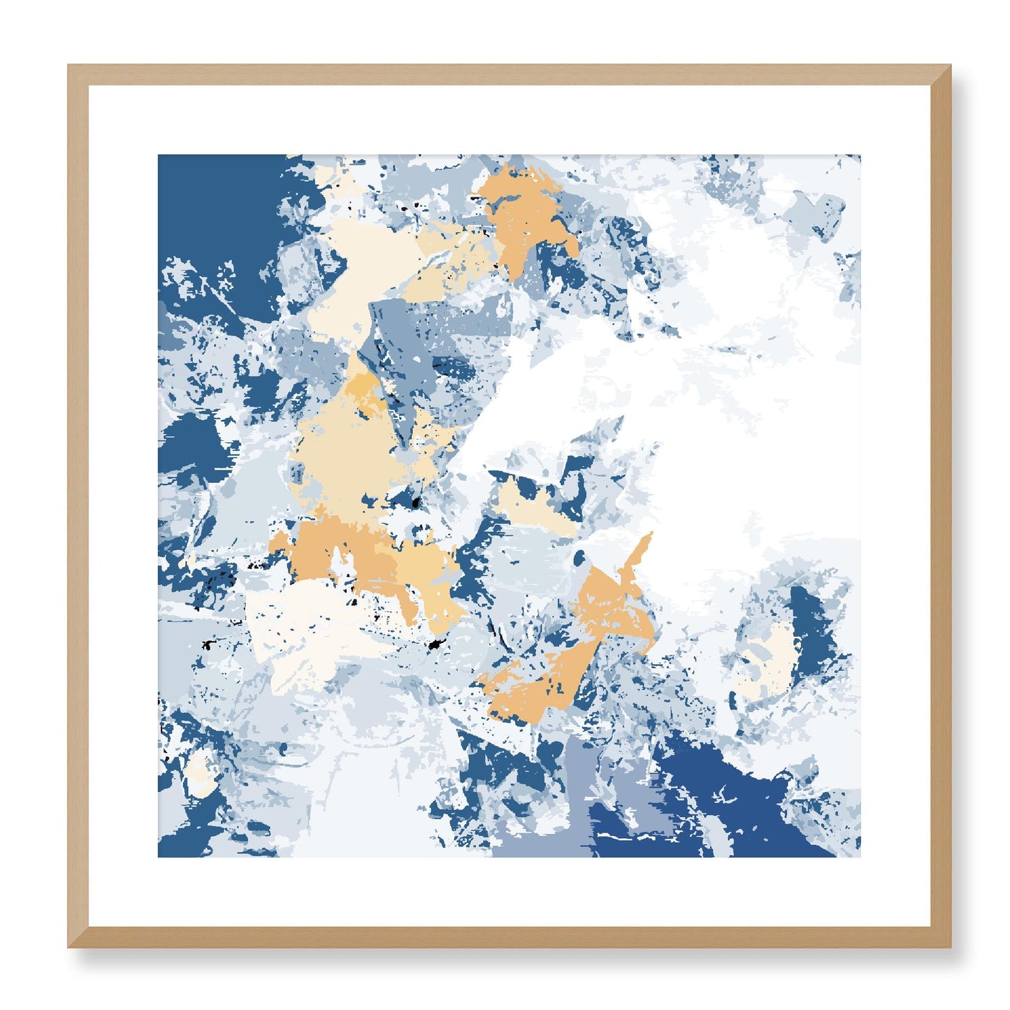 Framed Graphic Art Print, White Mat - 8x8 12x12 16x16 20x20 24x24 28x28 inches | FPS-1230-7695, Prints, Graphic art, Natural Frame, 61 x 61 cm ,24 x 24 inches