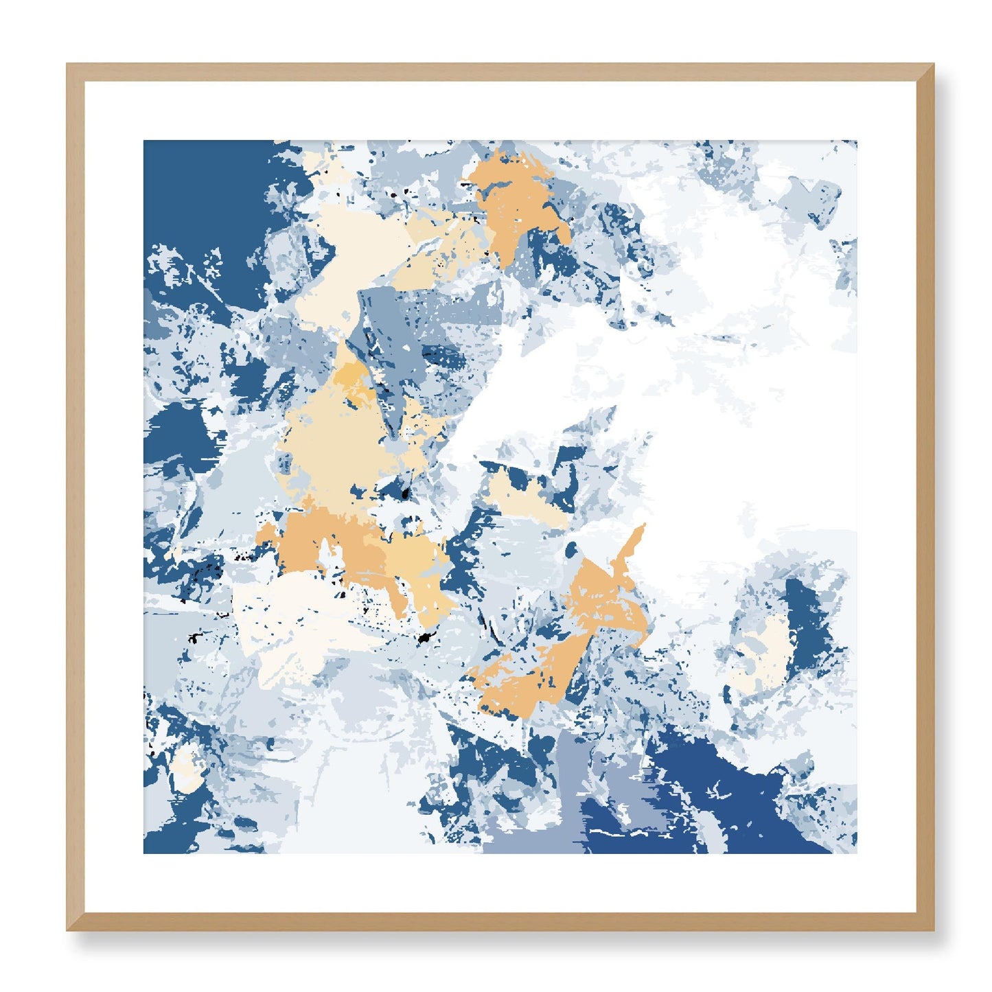 Framed Graphic Art Print, White Mat - 8x8 12x12 16x16 20x20 24x24 28x28 inches | FPS-1230-7695, Prints, Graphic art, Natural Frame, 71 x 71 cm ,28 x 28 inches