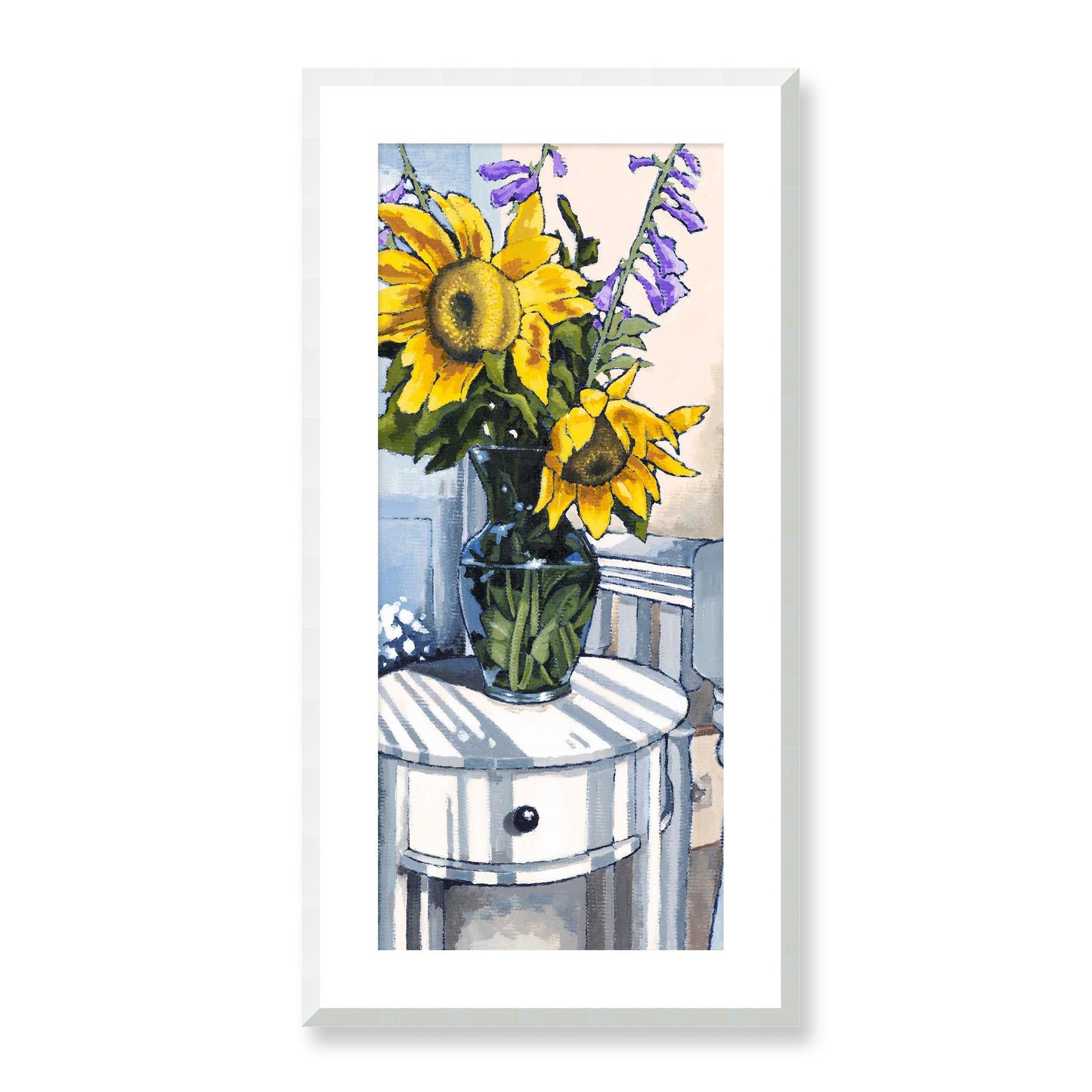 Framed Fine Art Print, White Mat - 16x32 inches | Sunflowers, FPT-1040-1118-001, Prints, Fine art, White Frame, 41 x 81 cm ,16 x 32 inches