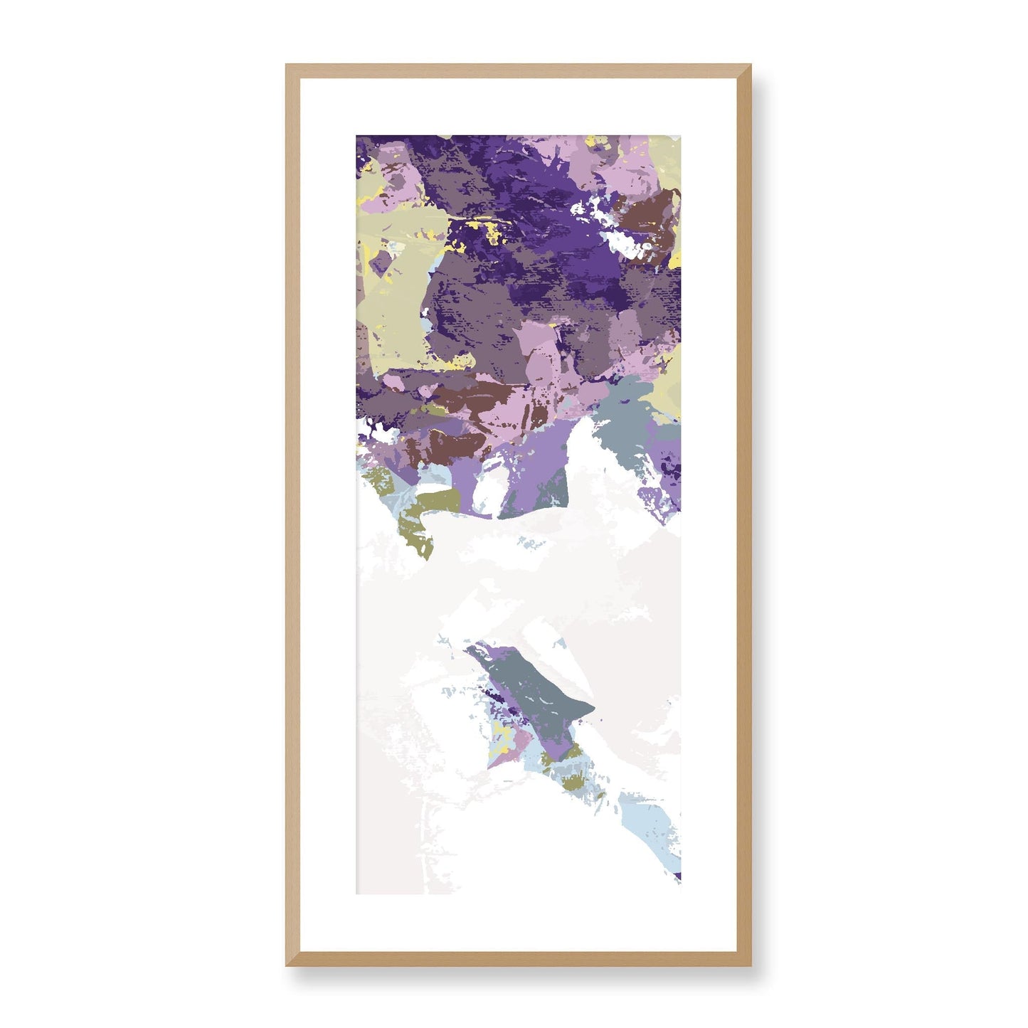 Elderberry Garden #1143-7693 Abstract Graphic Art Print - Deep Plum & Violet Modern Design, Vertical 2-Inch Premium Gallery Matting - Panoramic Layout