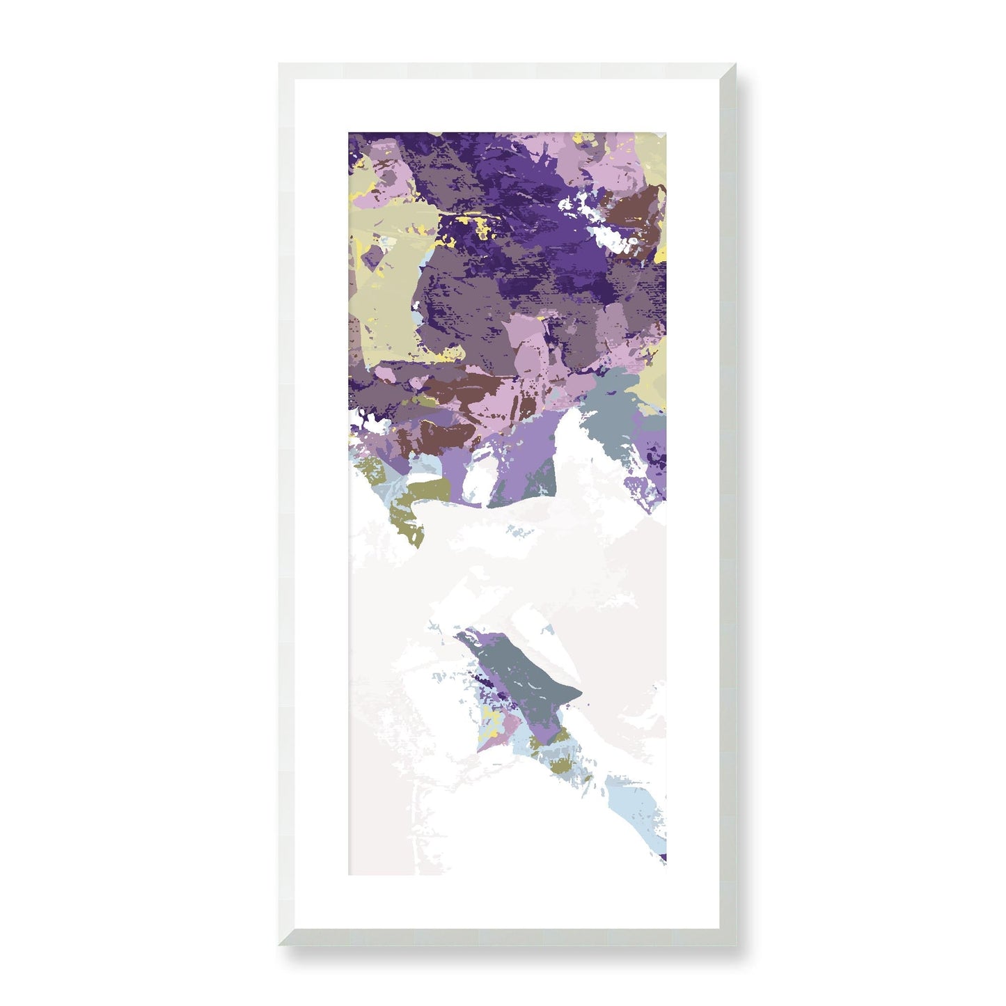 Lime Zest #1142-7693 Abstract Graphic Art Print - Moody Purple & Slate Coast Design, Panoramic Tall Layout, 2-Inch Premium Gallery Matting