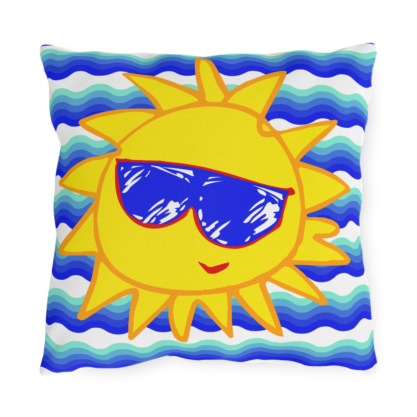Outdoor Pillow with Cheerful Sunfilled Vibes | OPSF