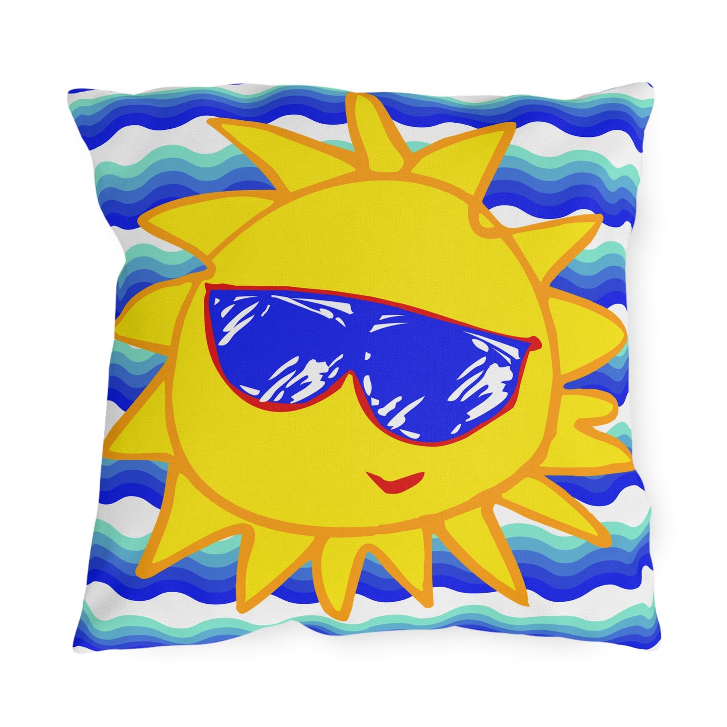 Outdoor Pillow with Cheerful Sunfilled Vibes | OPSF
