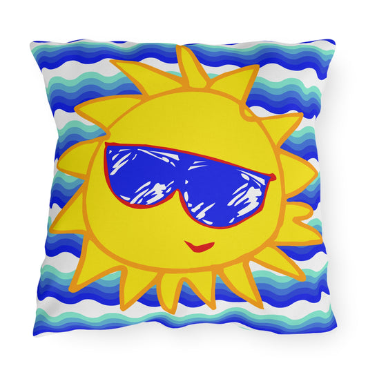 Outdoor Pillow with Cheerful Sunfilled Vibes | OPSF
