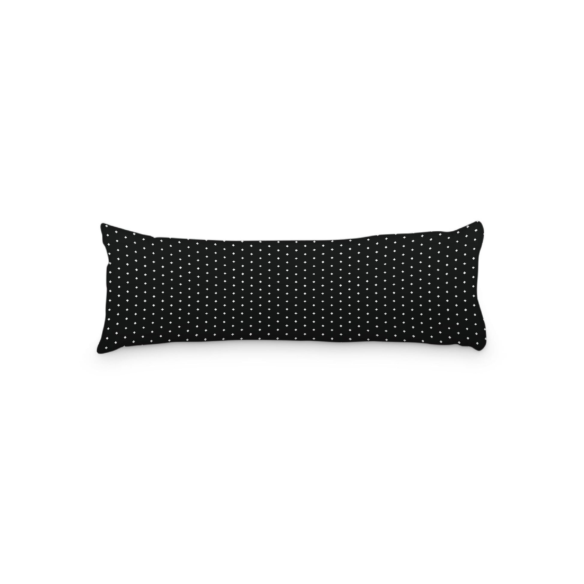 Black Microfiber Body Pillow with Fine White Diamonds, 20 x 54 inches / 51 x 137 cm