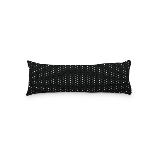 Black Microfiber Body Pillow with Fine White Diamonds, 20 x 54 inches / 51 x 137 cm