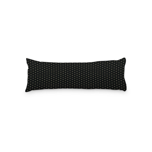 Black Microfiber Body Pillow with Fine Desert Sand Diamonds, 20 x 54 inches / 51 x 137 cm