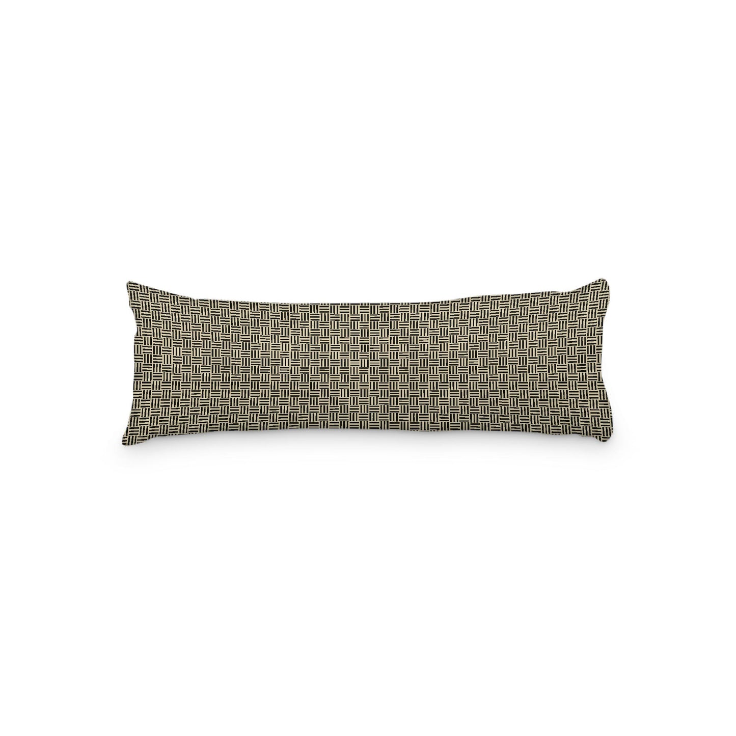 Desert Sand Microfiber Body Pillow, Black Single Weave Motif Print, 20 x 54 inches / 51 x 137 cm