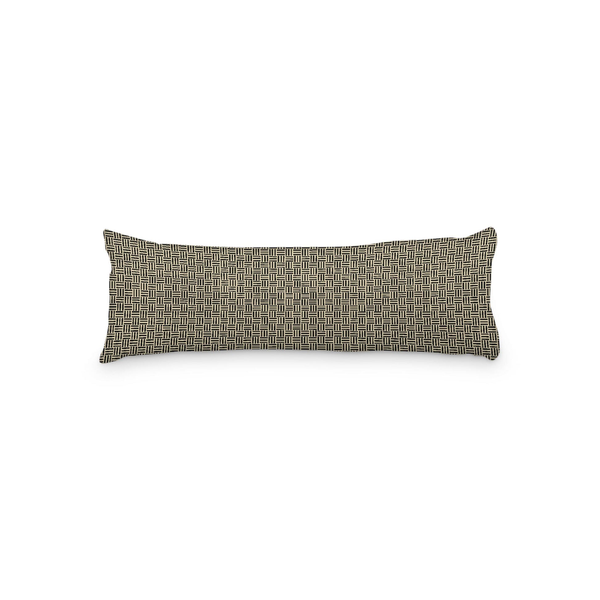 Desert Sand Microfiber Body Pillow, Black Single Weave Motif Print, 20 x 54 inches / 51 x 137 cm