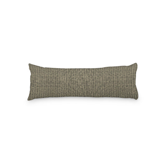 Desert Sand Microfiber Body Pillow, Black Single Weave Motif Print, 20 x 54 inches / 51 x 137 cm
