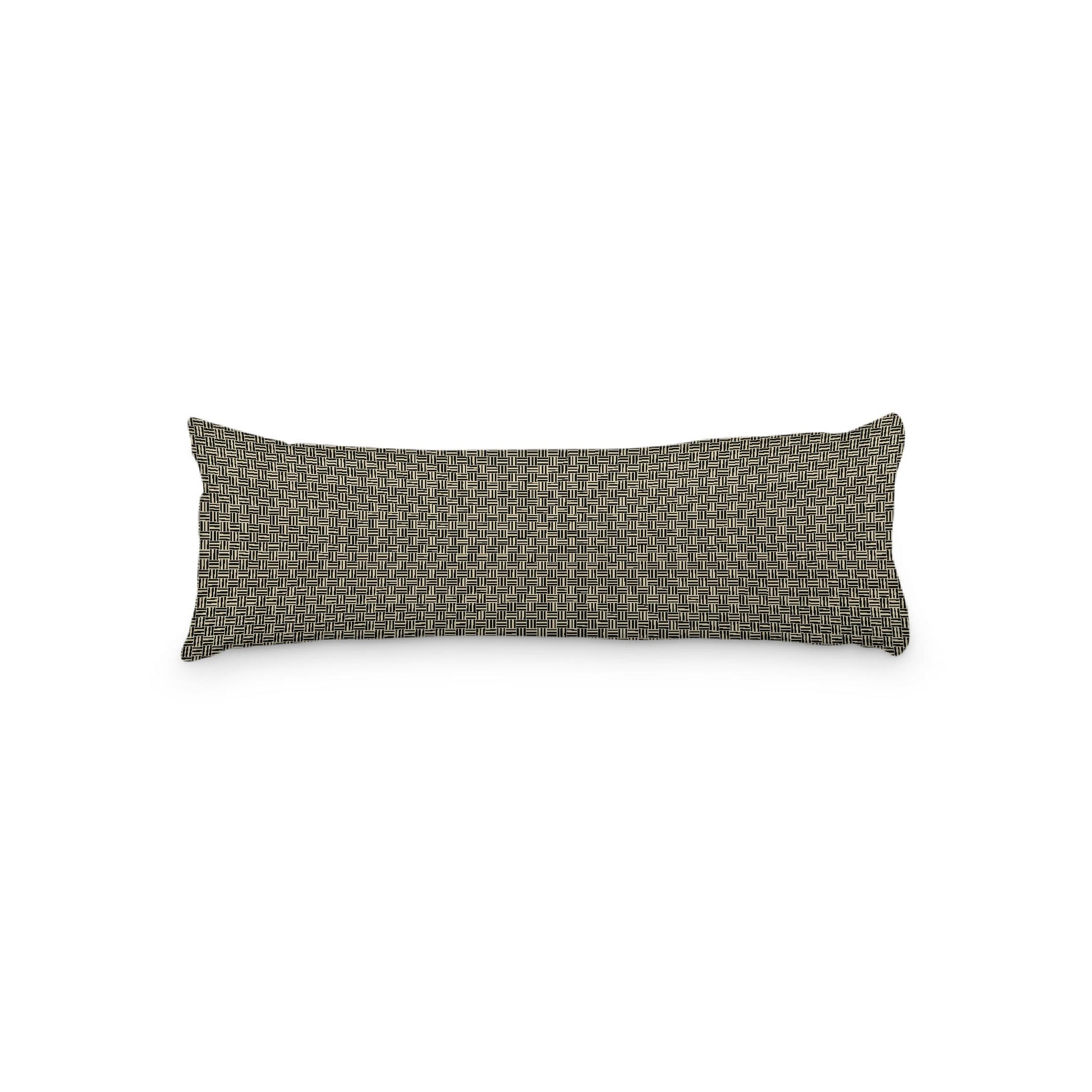 Desert Sand Microfiber Body Pillow, Black Double Weave Motif Print, 20 x 54 inches / 51 x 137 cm