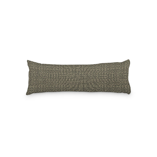 Desert Sand Microfiber Body Pillow, Black Double Weave Motif Print, 20 x 54 inches / 51 x 137 cm