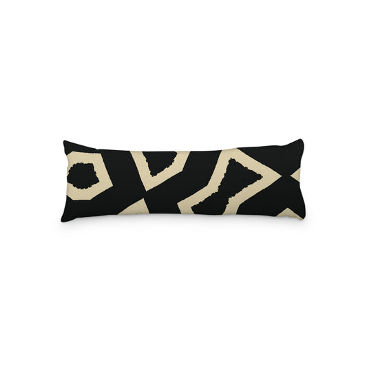 Desert Sand Microfiber Body Pillow, Bold Black Graphic Print, 20 x 54 inches / 51 x 137 cm