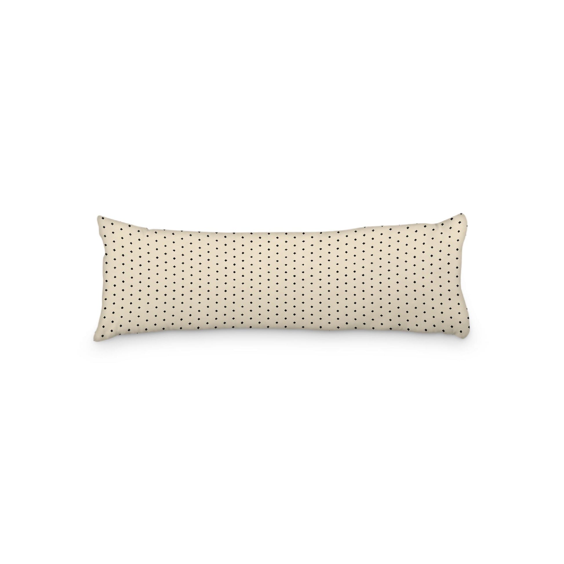 Beige Microfiber Body Pillow with Fine Black Diamonds, 20 x 54 inches / 51 x 137 cm