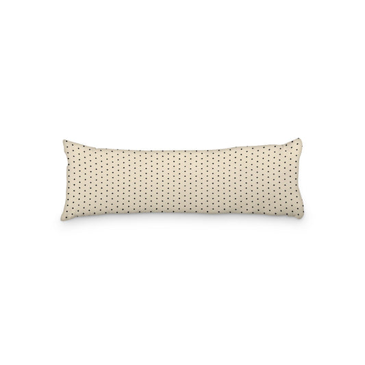 Beige Microfiber Body Pillow with Fine Black Diamonds, 20 x 54 inches / 51 x 137 cm