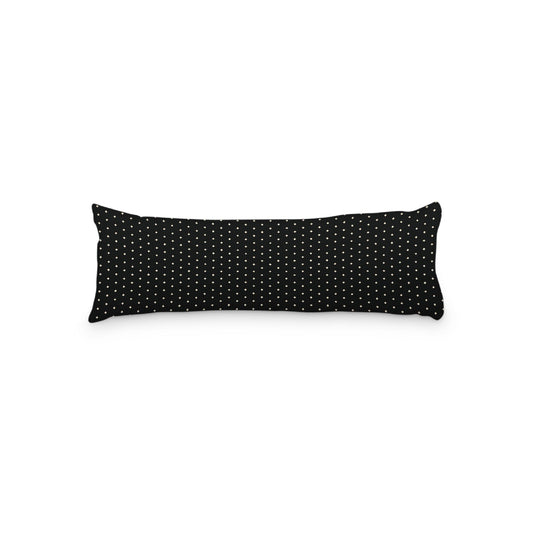 Black Microfiber Body Pillow with Fine Beige Diamonds, 20 x 54 inches / 51 x 137 cm