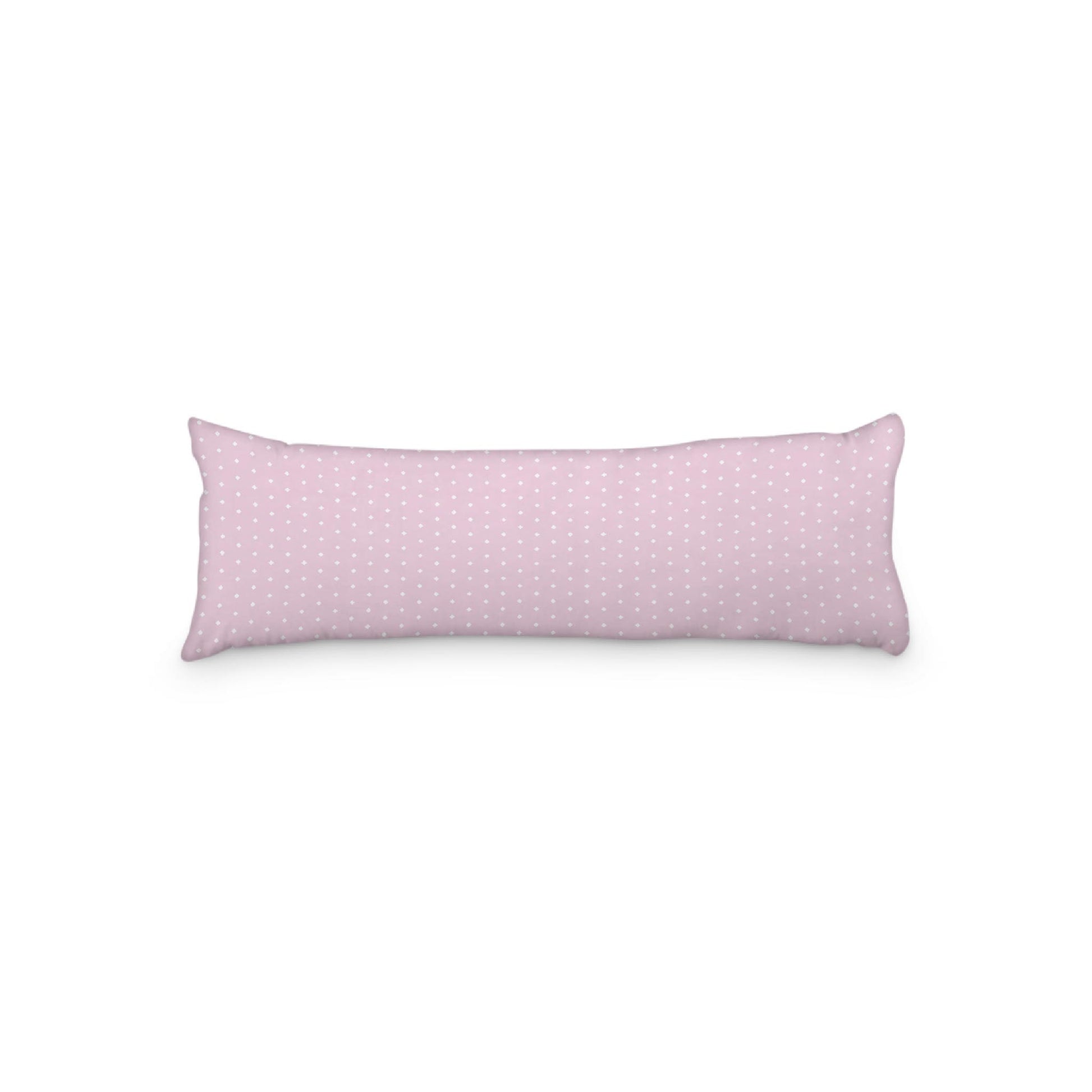 Pink Microfiber Body Pillow with Fine White Diamonds, 20 x 54 inches / 51 x 137 cm