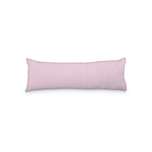 Pink Microfiber Body Pillow with Fine White Diamonds, 20 x 54 inches / 51 x 137 cm