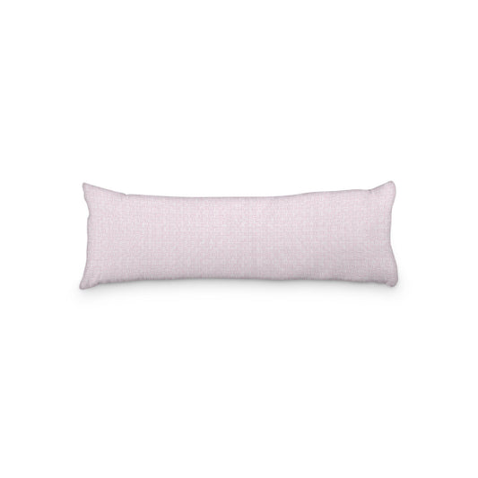 White Microfiber Body Pillow, Pink Double Weave Motif Print, 20 x 54 inches / 51 x 137 cm