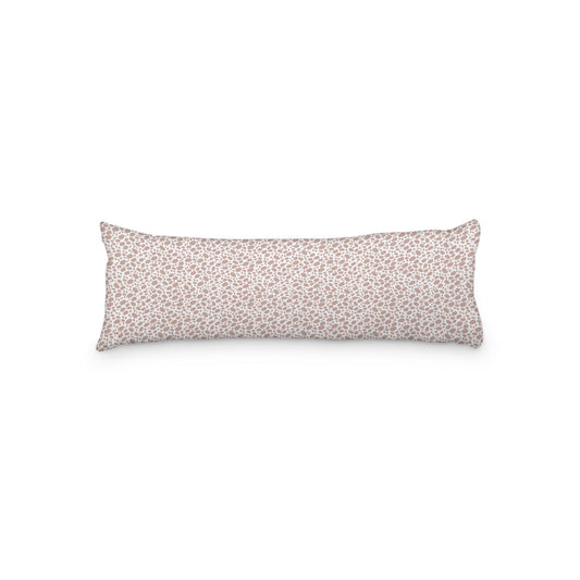 White Microfiber Body Pillow, Salmon Hand-painted Dab Motif Print, 20 x 54 inches / 51 x 137 cm