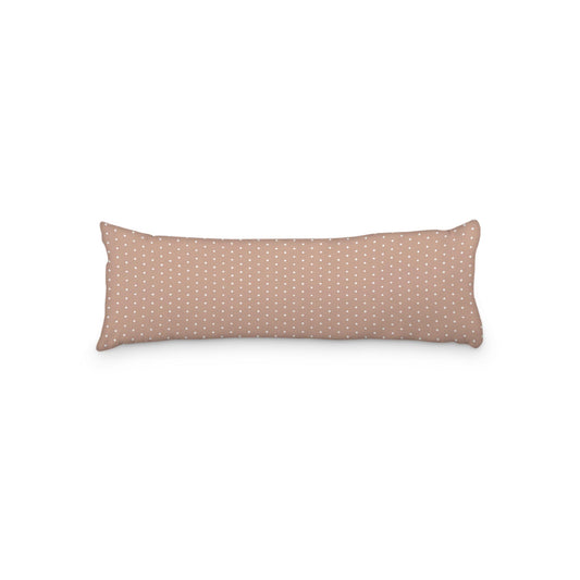 Salmon Microfiber Body Pillow with Fine White Diamonds, 20 x 54 inches / 51 x 137 cm