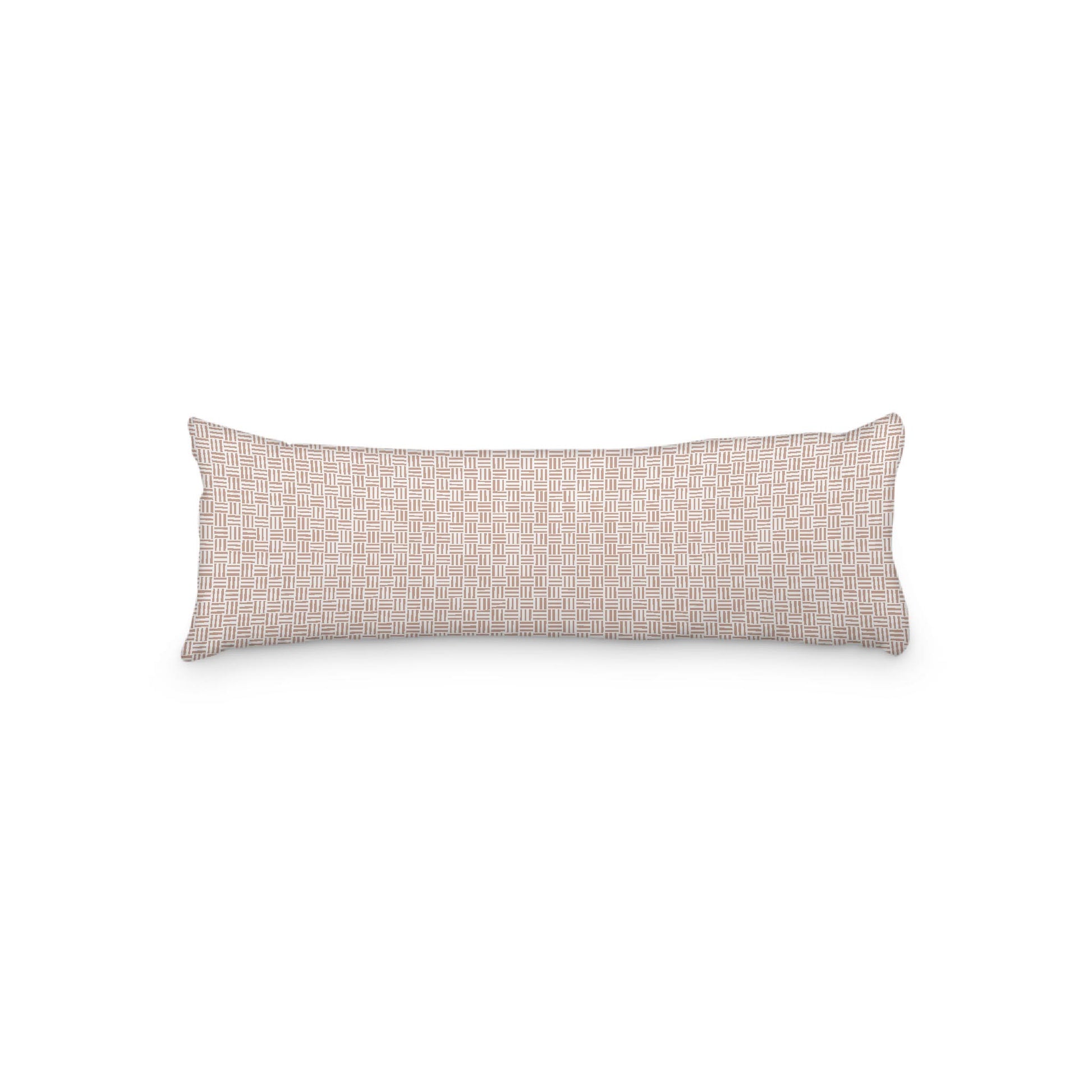 White Microfiber Body Pillow, Salmon Single Weave Motif Print, 20 x 54 inches / 51 x 137 cm