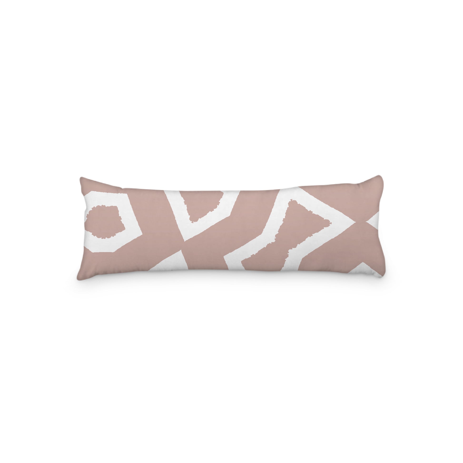 White Microfiber Body Pillow, Bold Salmon Graphic Print, 20 x 54 inches / 51 x 137 cm