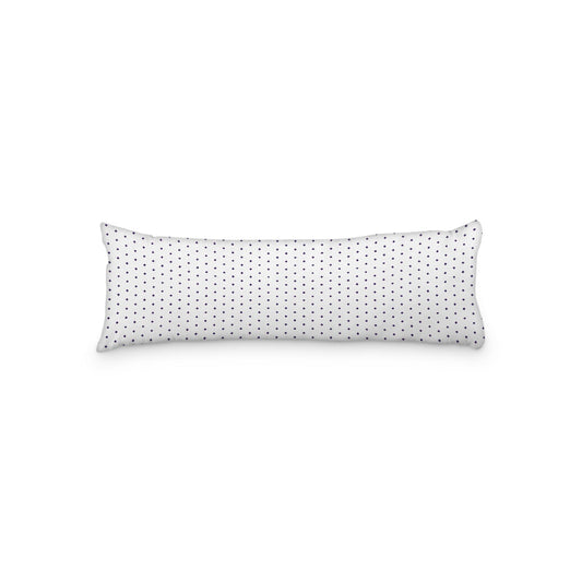 White Microfiber Body Pillow with Fine Purple Diamonds, 20 x 54 inches / 51 x 137 cm