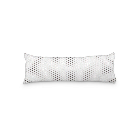 White Microfiber Body Pillow with Fine Brown Diamonds, 20 x 54 inches / 51 x 137 cm