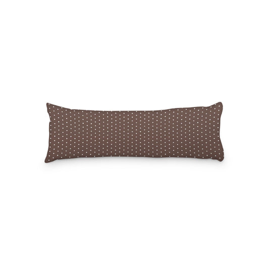 Brown Microfiber Body Pillow with Fine White Diamonds, 20 x 54 inches / 51 x 137 cm