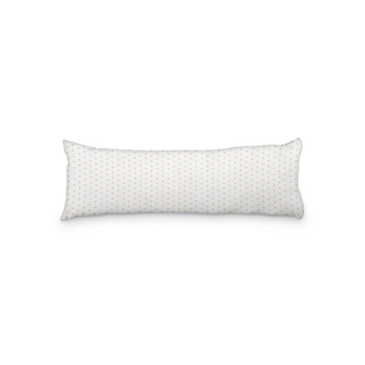 White Microfiber Body Pillow with Fine Pale Orange Diamonds, 20 x 54 inches / 51 x 137 cm