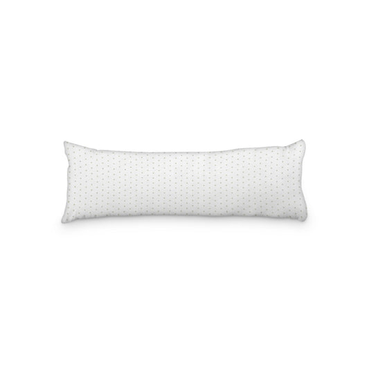 White Microfiber Body Pillow with Fine Pale Green Diamonds, 20 x 54 inches / 51 x 137 cm